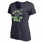 Women Seahawks Navy 2018 NFL Playoffs Against The World T-Shirt,baseball caps,new era cap wholesale,wholesale hats